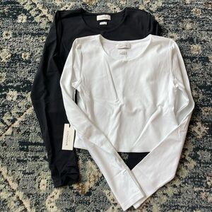 Aritzia contour cropped long sleeve top set